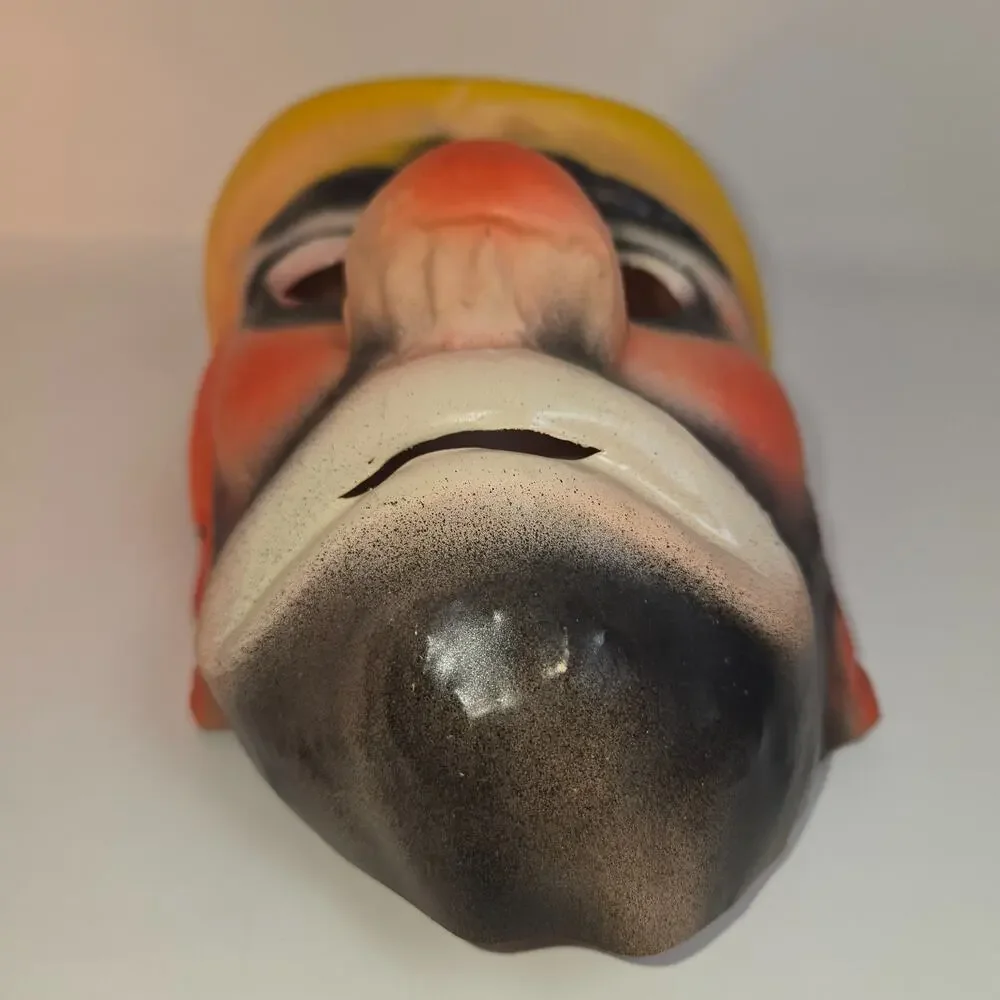 Vintage Ben Cooper Clown Hobo Black Light Reactive 1960s Halloween Mask
